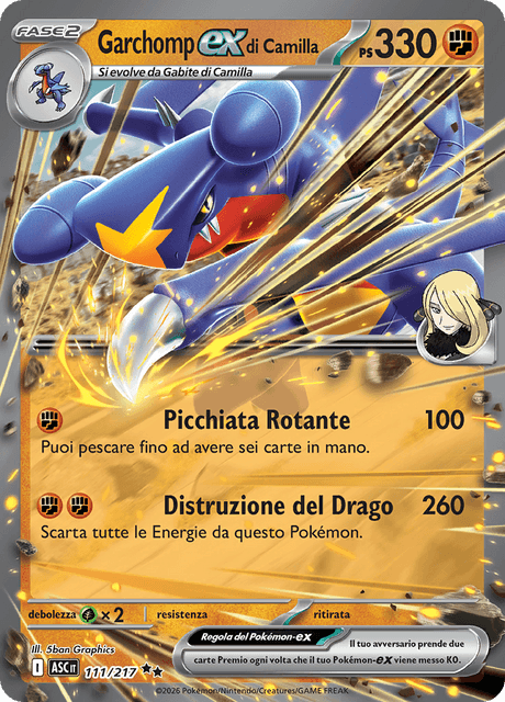 111-217 Garchomp ex di Camilla ASC Ascesa Eroica ITA NM