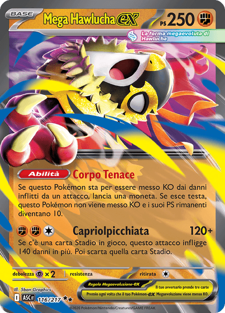 116-217 Mega Hawlucha-ex ASC Ascesa Eroica ITA NM