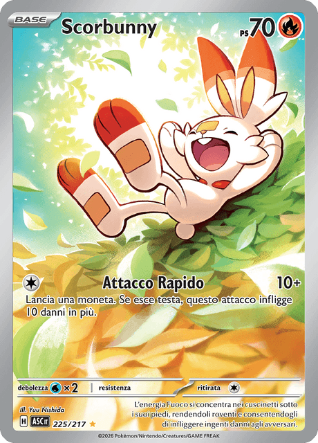 225-217 Scorbunny Illustrazione Rara ASC Ascesa Eroica ITA NM