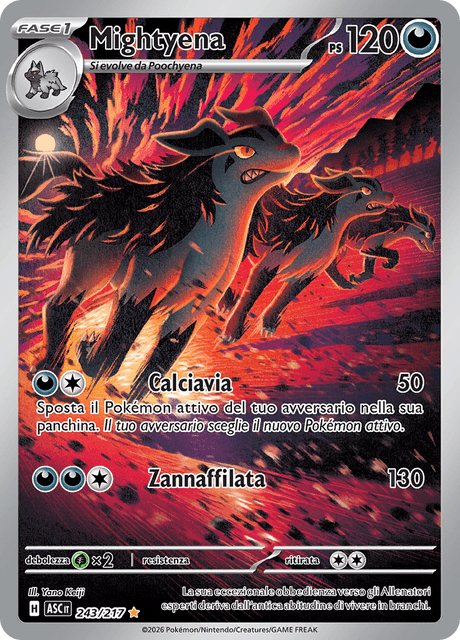 243-217 Mightyena Illustrazione Rara ASC Ascesa Eroica ITA NM