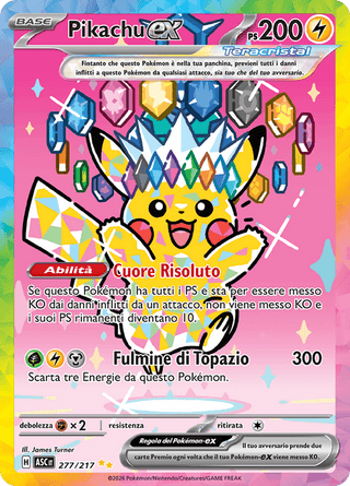 277-217 Pikachu ex Teracristal Alternative Art ASC Ascesa Eroica ITA NM