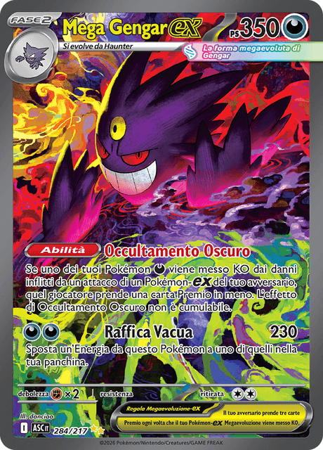 284-217 Mega Gengar ex Alternative Art ASC Ascesa Eroica ITA NM Pack Fresh
