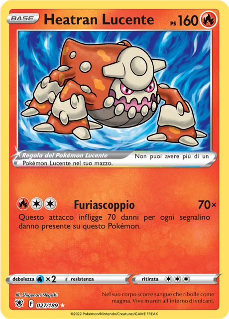 027-189 Heatran Lucente ASR Lucentezza Siderale ITA NM