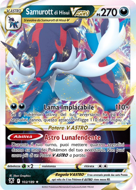 102-189 Samurott Di Hisui V Astro ASR Lucentezza Siderale ITA NM