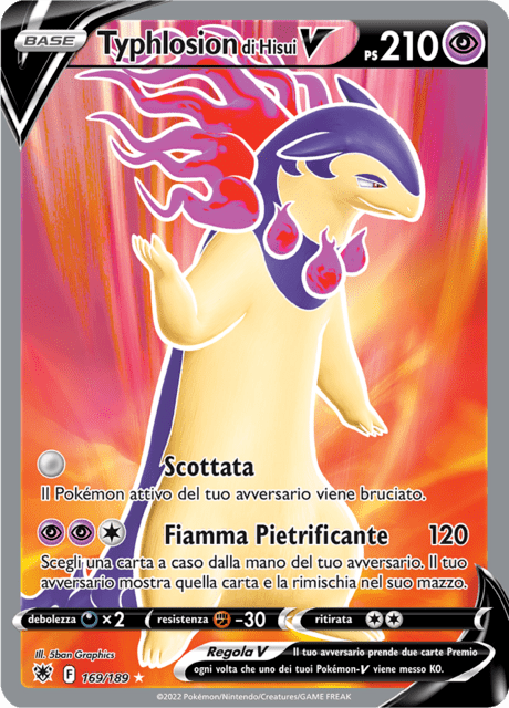 169-189 Typhlosion Di Hisui V Full Art FST Colpo Fusione ITA NM