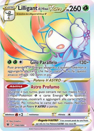 190-189 Lilligant di Hisui V ASTRO ASR Lucentezza Siderale ITA NM