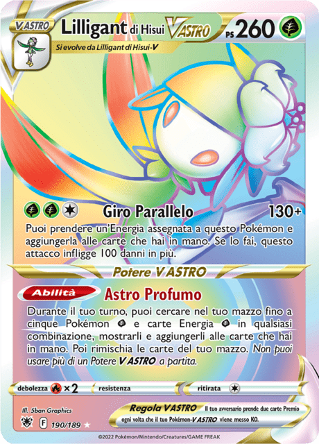 190-189 Lilligant di Hisui V ASTRO ASR Lucentezza Siderale ITA NM