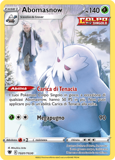 217-189 TG01-TG30 Abomasnow Trainer Gallery ASR Lucentezza Siderale ITA NM