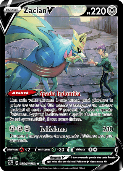 237-189 TG21-TG30 Zacian V Trainer Gallery ASR Lucentezza Siderale ITA NM