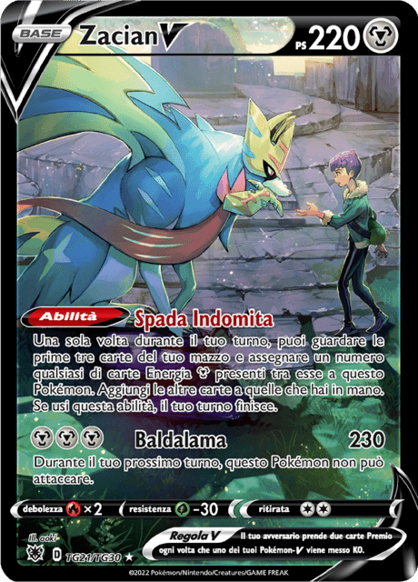 237-189 TG21-TG30 Zacian V Trainer Gallery ASR Lucentezza Siderale ITA NM