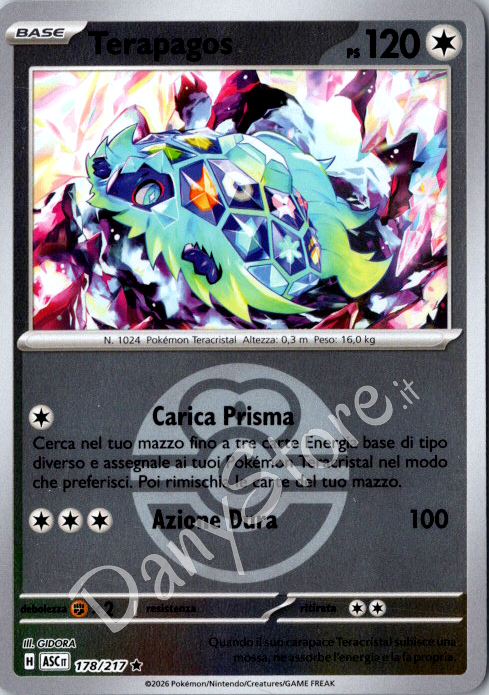 178-217 Terapagos Rara Reverse Pokèball ASC Ascesa Eroica ITA NM