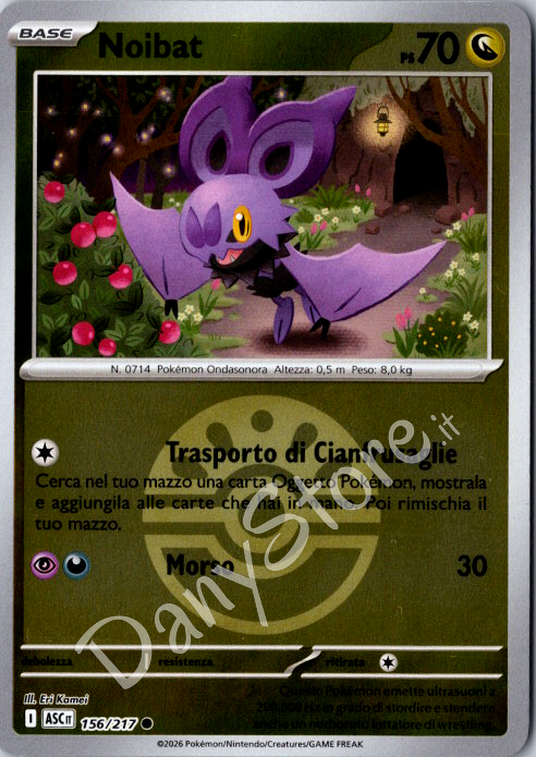 156-217 Noibat Comune Reverse Pokèball ASC Ascesa Eroica ITA NM
