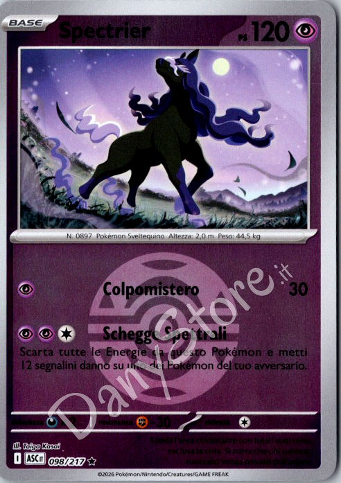 098-217 Spectrier Rara Reverse Pokèball ASC Ascesa Eroica ITA NM