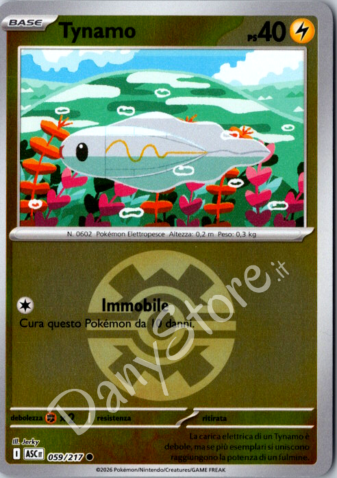 059-217 Tynamo Comune Reverse Pokèball ASC Ascesa Eroica ITA NM
