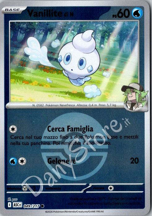 049-217 Vanillite di N Comune Reverse Pokèball ASC Ascesa Eroica ITA NM