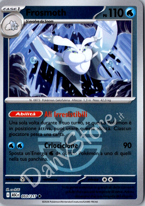 053-217 Frosmoth Non Comune Reverse Pokèball ASC Ascesa Eroica ITA NM