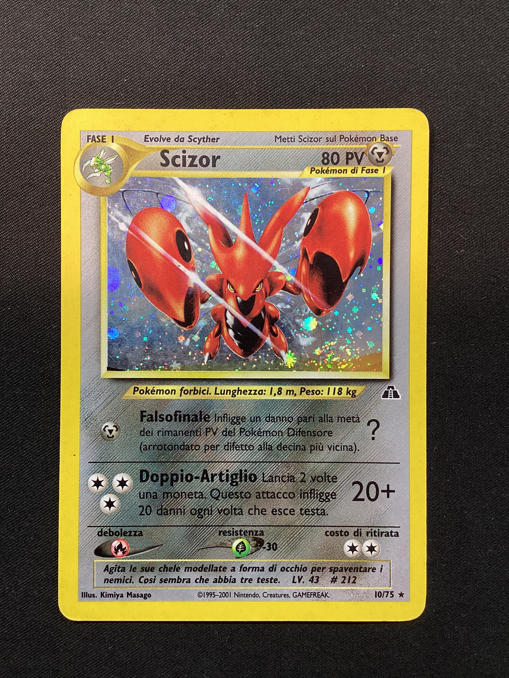 010-075 Scizor Holo NDI Neo Discovery ITA POOR