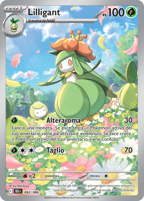 092-086 Lilligant Illustrazione Rara BLK Luce Nera ITA NM