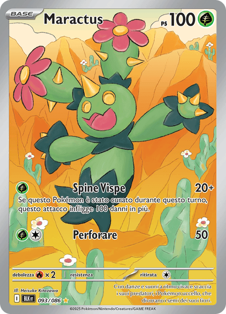 093-086 Maractus Illustrazione Rara BLK Luce Nera ITA NM
