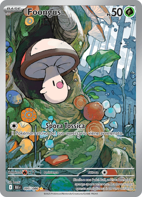 095-086 Foongus Illustrazione Rara BLK Luce Nera ITA NM