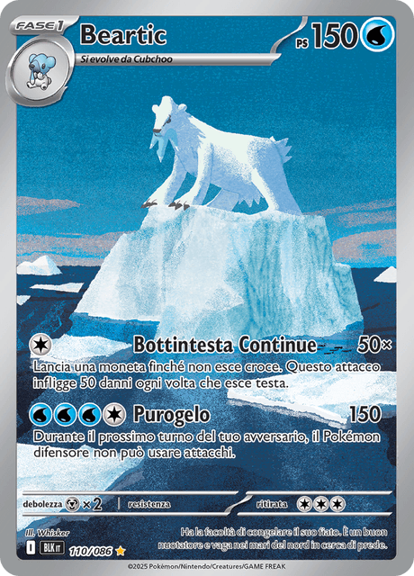 110-086 Beartic Illustrazione Rara BLK Luce Nera ITA NM