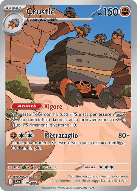 130-086 Crustle Illustrazione Rara BLK Luce Nera ITA NM