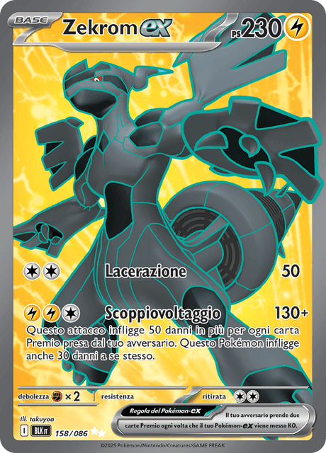 158-086 Zekrom ex Full Art BLK Luce Nera ITA NM