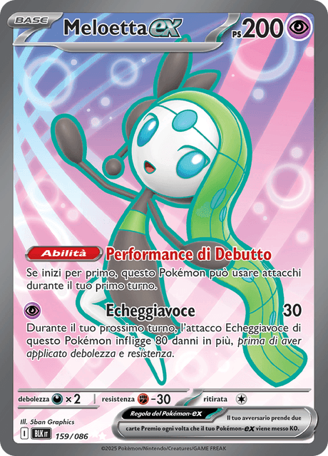 159-086 Meloetta ex Full Art BLK Luce Nera ITA NM