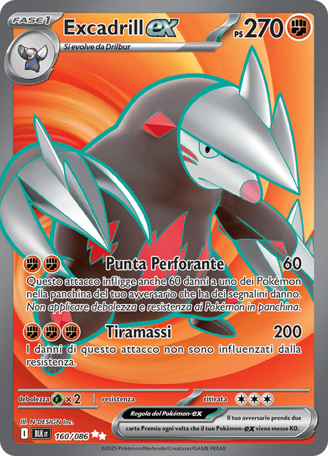 160-086 Excadrill ex Full Art BLK Luce Nera ITA NM