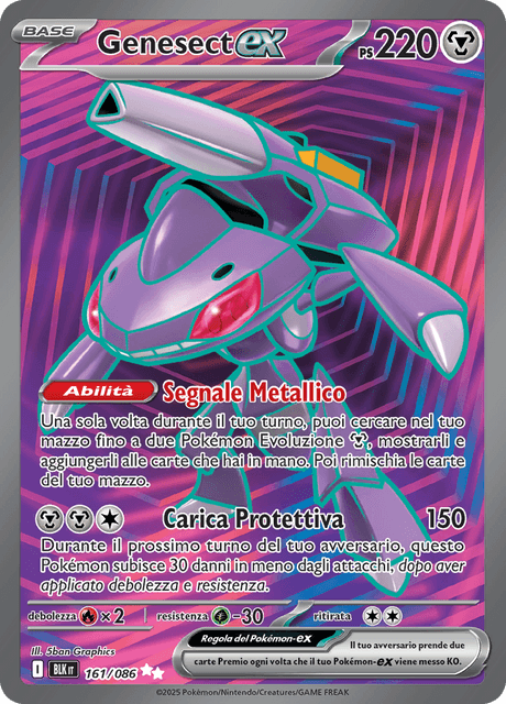 161-086 Genesect ex Full Art BLK Luce Nera ITA NM