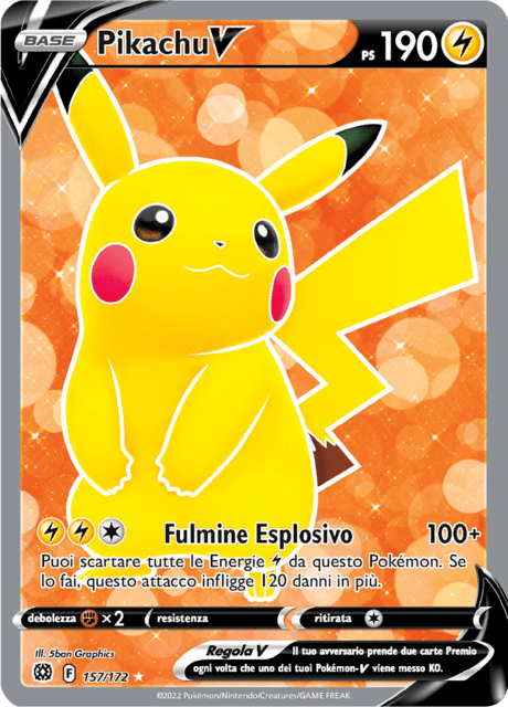 157-172 Pikachu V Full Art BRS Astri Lucenti ITA NM