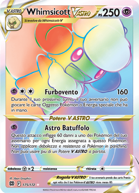 175-172 Whimsicott V Astro Rara Segreta BRS Astri Lucenti ITA NM
