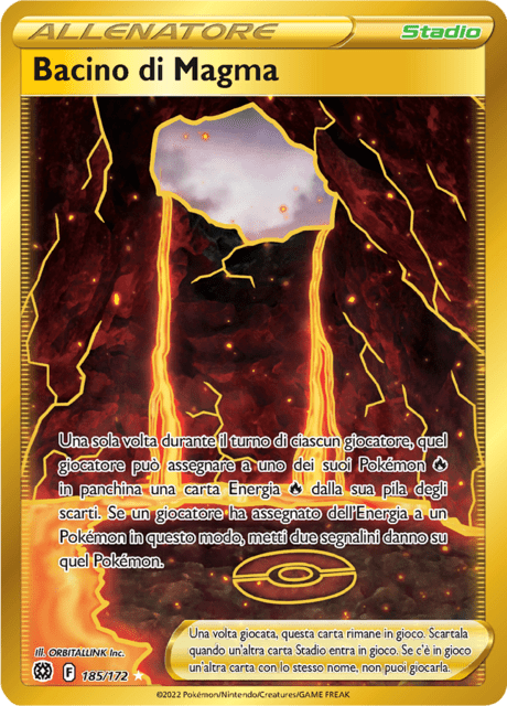 185-172 Bacino Di Magma Gold Rara Segreta BRS Astri Lucenti ITA NM