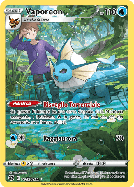 188-172 TG02-TG30 Vaporeon Trainer Gallery BRS Astri Lucenti ITA NM
