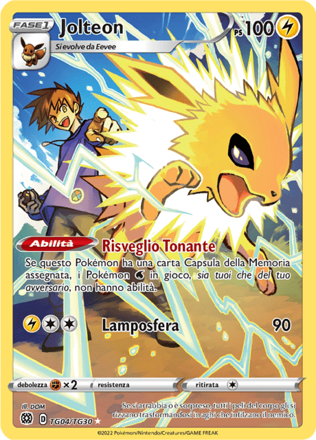 190-172 TG04-TG30 Jolteon Trainer Gallery BRS Astri Lucenti ITA NM