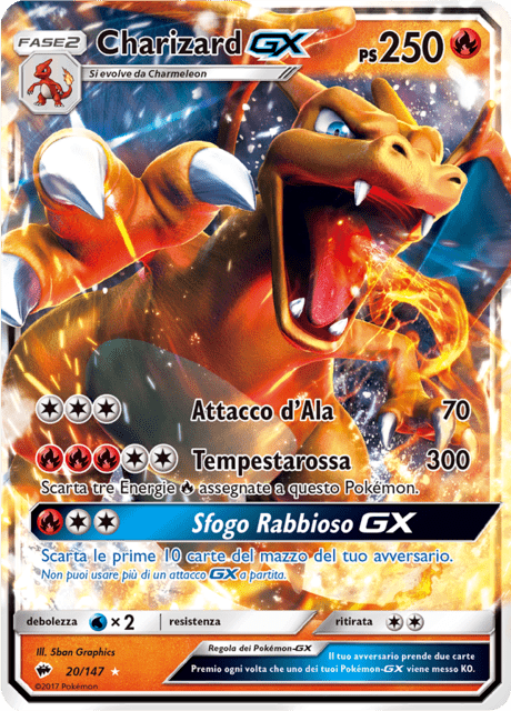 020-147 Charizard GX BUS Ombre Infuocate ITA GOOD