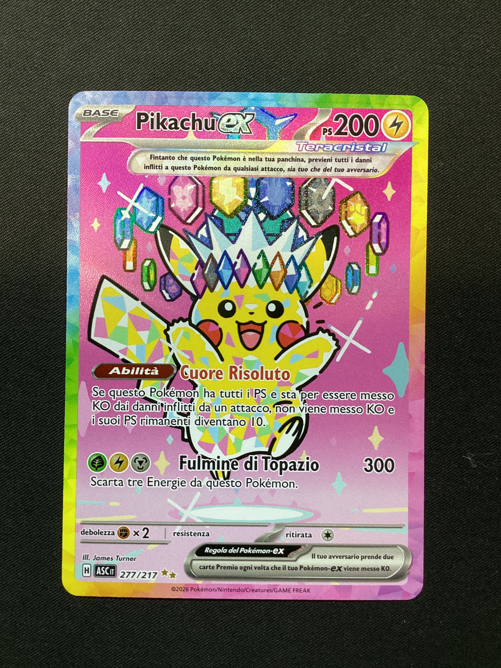 277-217 Pikachu ex Teracristal Alternative Art ASC Ascesa Eroica CRIMPED ITA NM