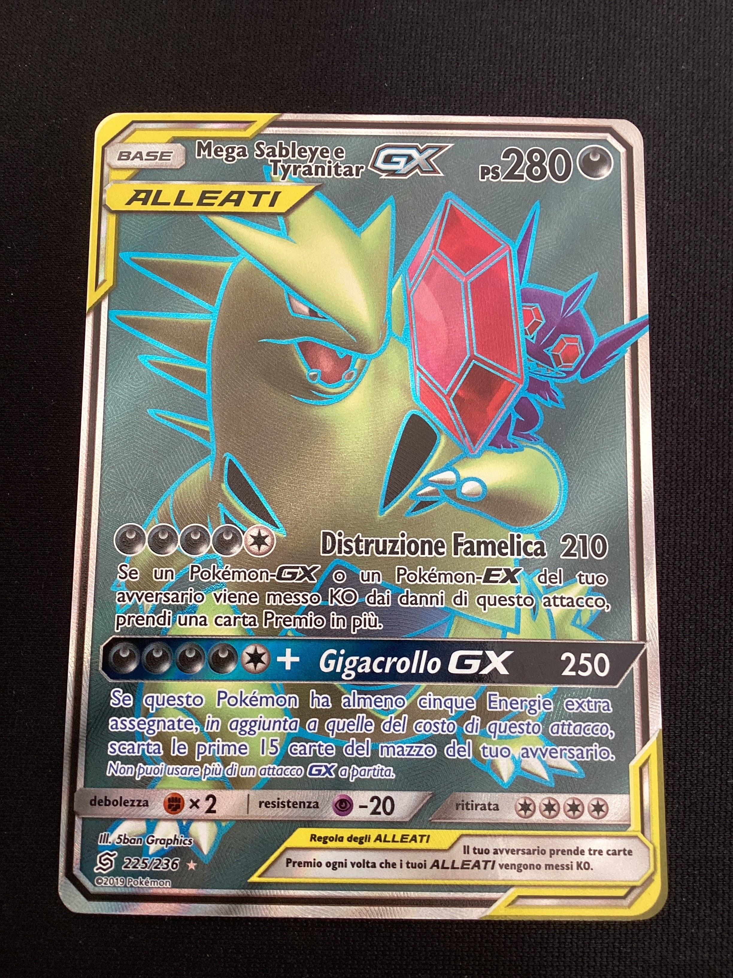 225-236 Mega Sableye Tyranitar Gx UNM Sintonia Mentale ITA EXCELLENT