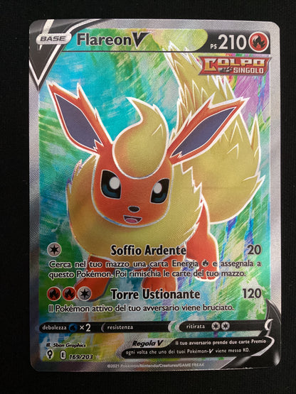 169-203 Flareon V Full Art EVS Evoluzioni Eteree ITA NM