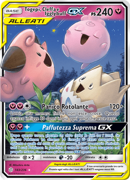 143-236 Togepi, Cleffa e Igglybuff GX Alleati CEC Eclissi Cosmica ITA NM
