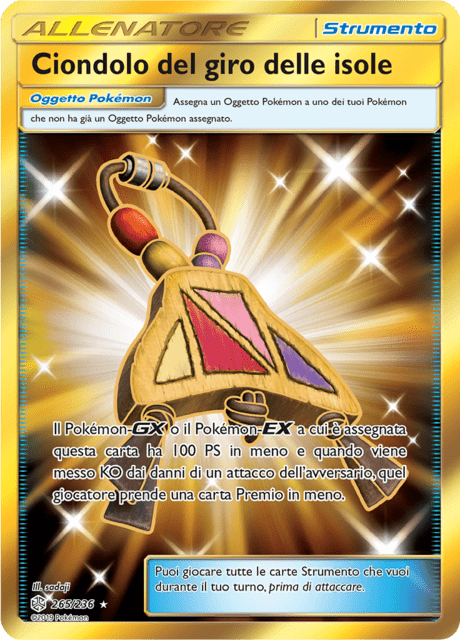 265-236 Ciondolo del giro delle isole Gold Rara Segreta CEC Eclissi Cosmica ITA NM