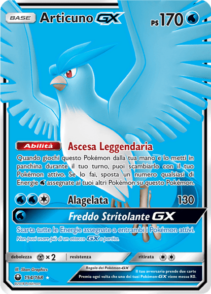 154-168 Articuno GX Full Art CES Tempesta Astrale  ITA GD