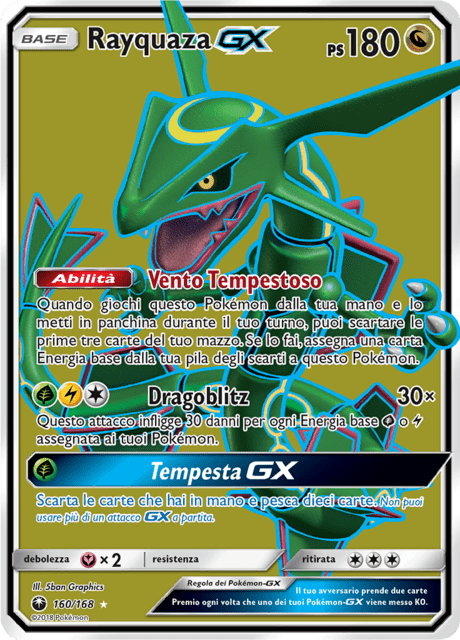 160-168 Rayquaza GX Full Art CES Tempesta Astrale ITA EXCELLENT