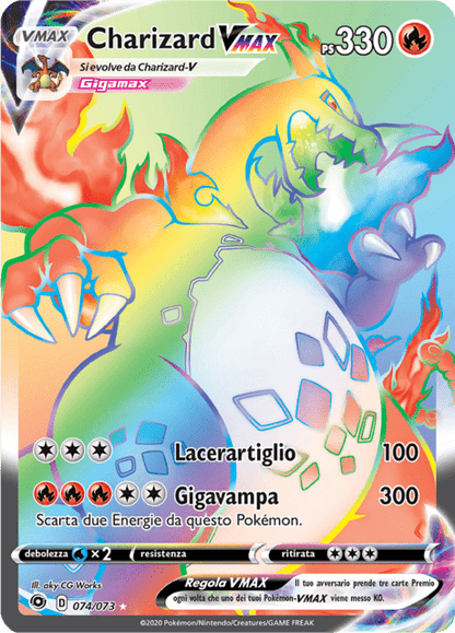074-073 Charizard VMAX Rara Segreta CPA Futuri Campioni ITA EXCELLENT