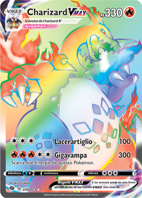 074-073 Charizard VMAX Rara Segreta CPA Futuri Campioni ITA EXCELLENT