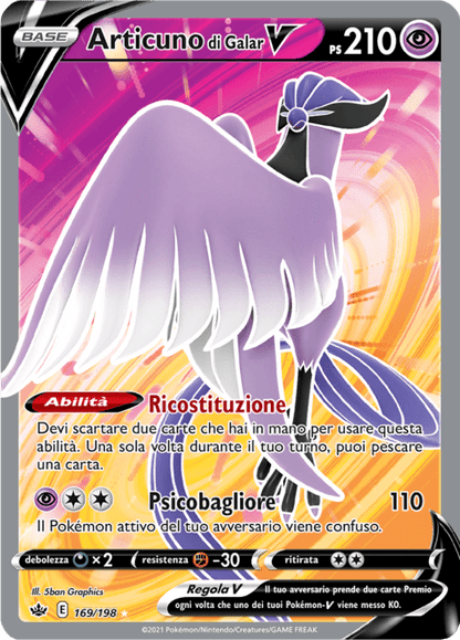 169-198 Articuno Di Galar V Full Art CRE Regno Glaciale ITA NM