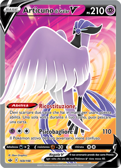 169-198 Articuno Di Galar V Full Art CRE Regno Glaciale ITA NM