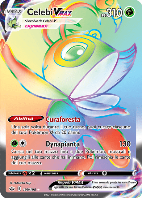 199-198 Celebi VMAX Rara Segreta CRE Regno Glaciale ITA NM
