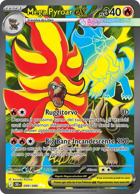 099-086 Mega Pyroar ex CRI Caos Nascente ITA NM