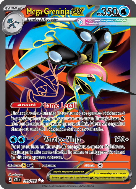 100-086 Mega Greninja ex CRI Caos Nascente ITA NM
